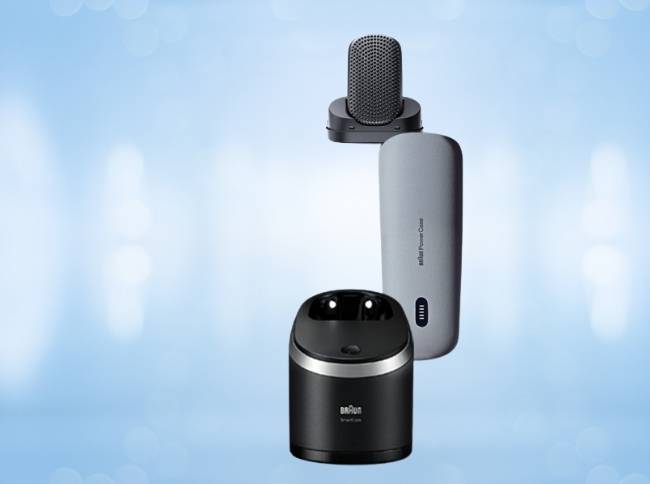 Braun 8517s shaver back and display view
