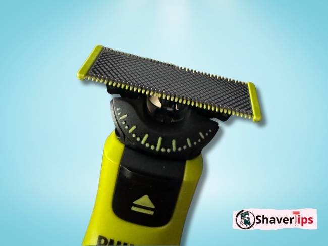 Close-up view of Philips Norelco shaver head
