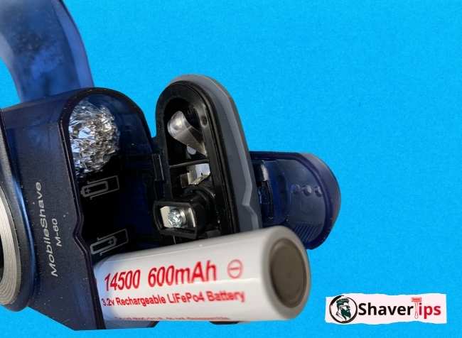 Full view of Braun Shaver with battery